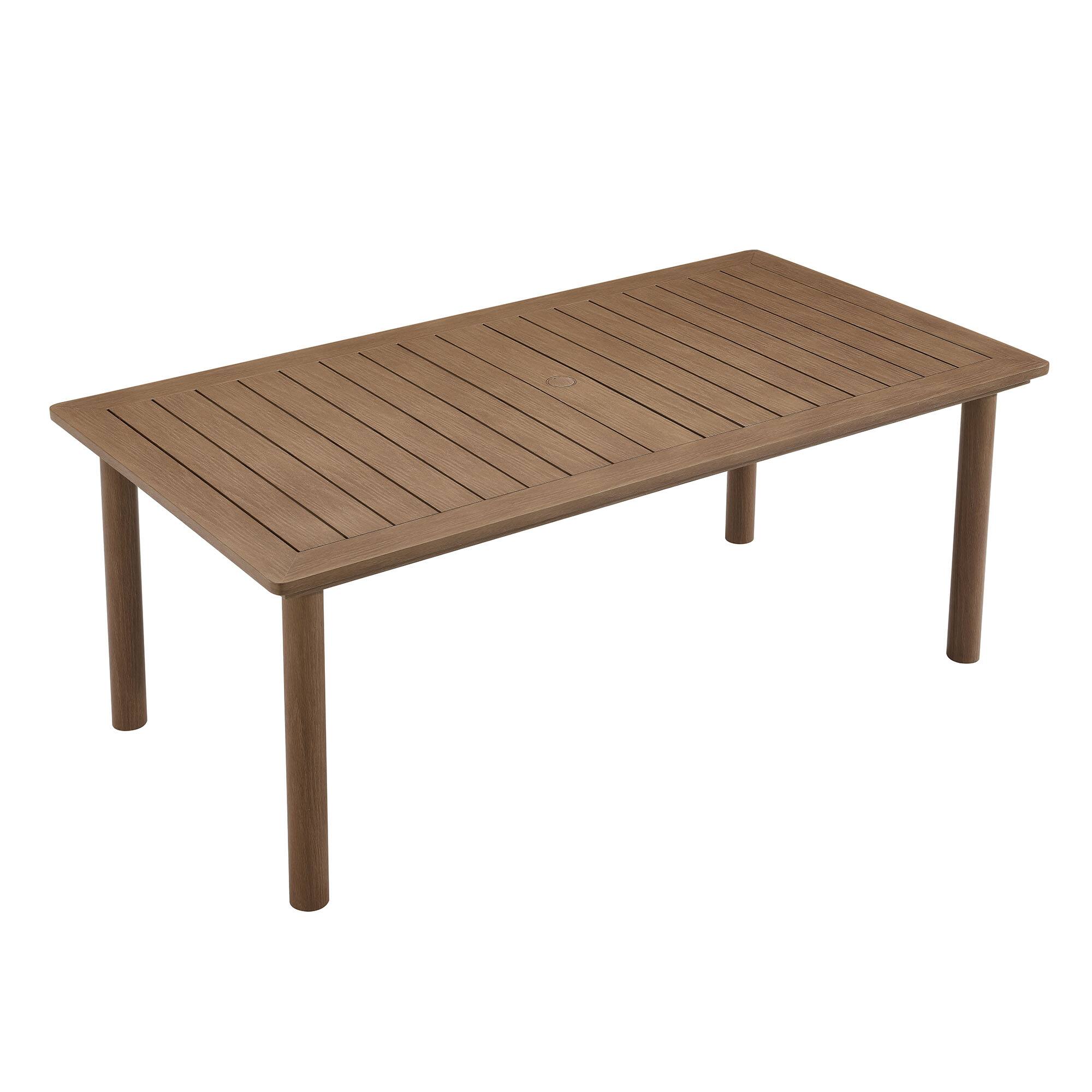 Alt View 4. Modway - Parkland 76" Outdoor Patio Aluminum Dining Table by Modway - Walnut.