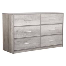 Techni Home - 6-Drawer Dresser with Large Fabric Drawers, Grey - Gray