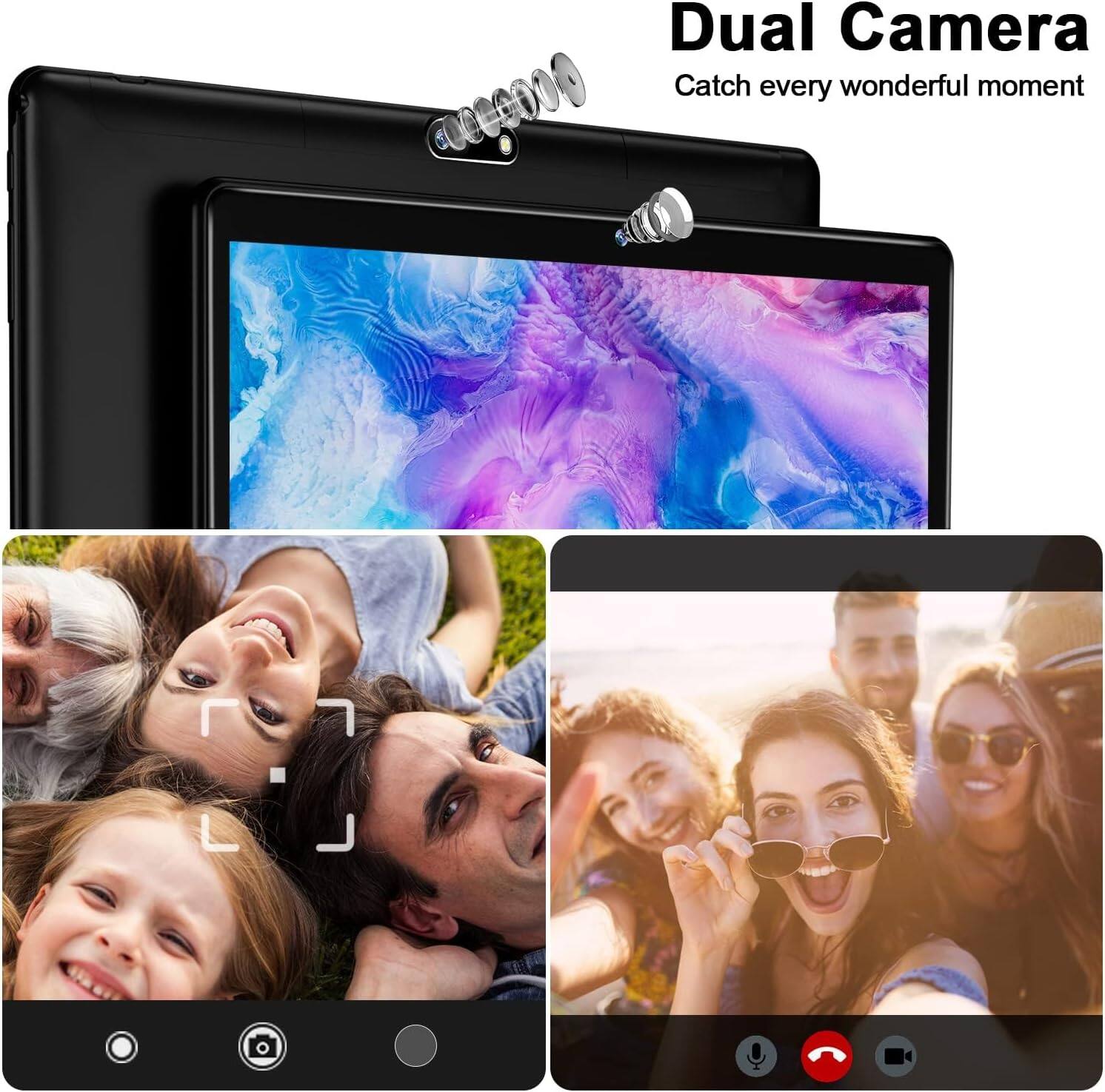 Qukenk 10.1 Inch Android Tablet with Keyboard RAM 4GB ROM 64GB