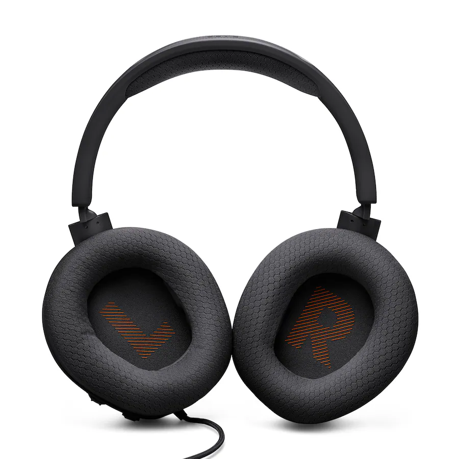 Vista alternativa 3. JBL - Auriculares supraurales para juegos Quantum 100M2 con cable, micrófono desmontable y opción de silencio - Negro.