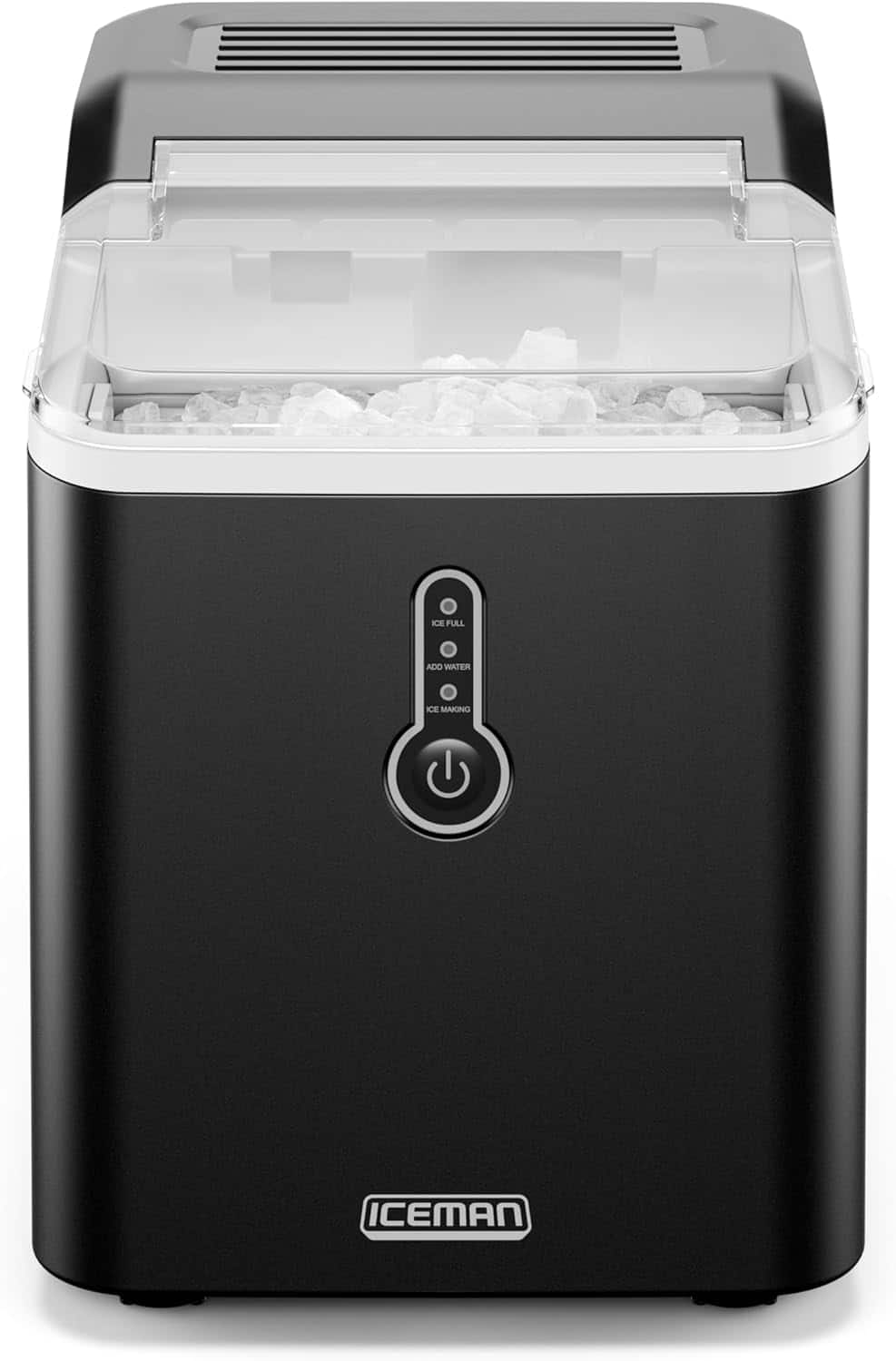 Chefman - Compact Nugget Ice Maker Machine, 26 lb in 24 Hours, Ice in 6 Minutes - Black