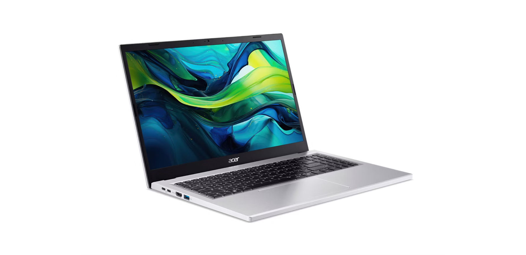 Left. Acer - Aspire Go 15 15.6" FHD Ryzen 5 7520U 8GB 512GB SSD Windows 11 Home - Pure Silver.
