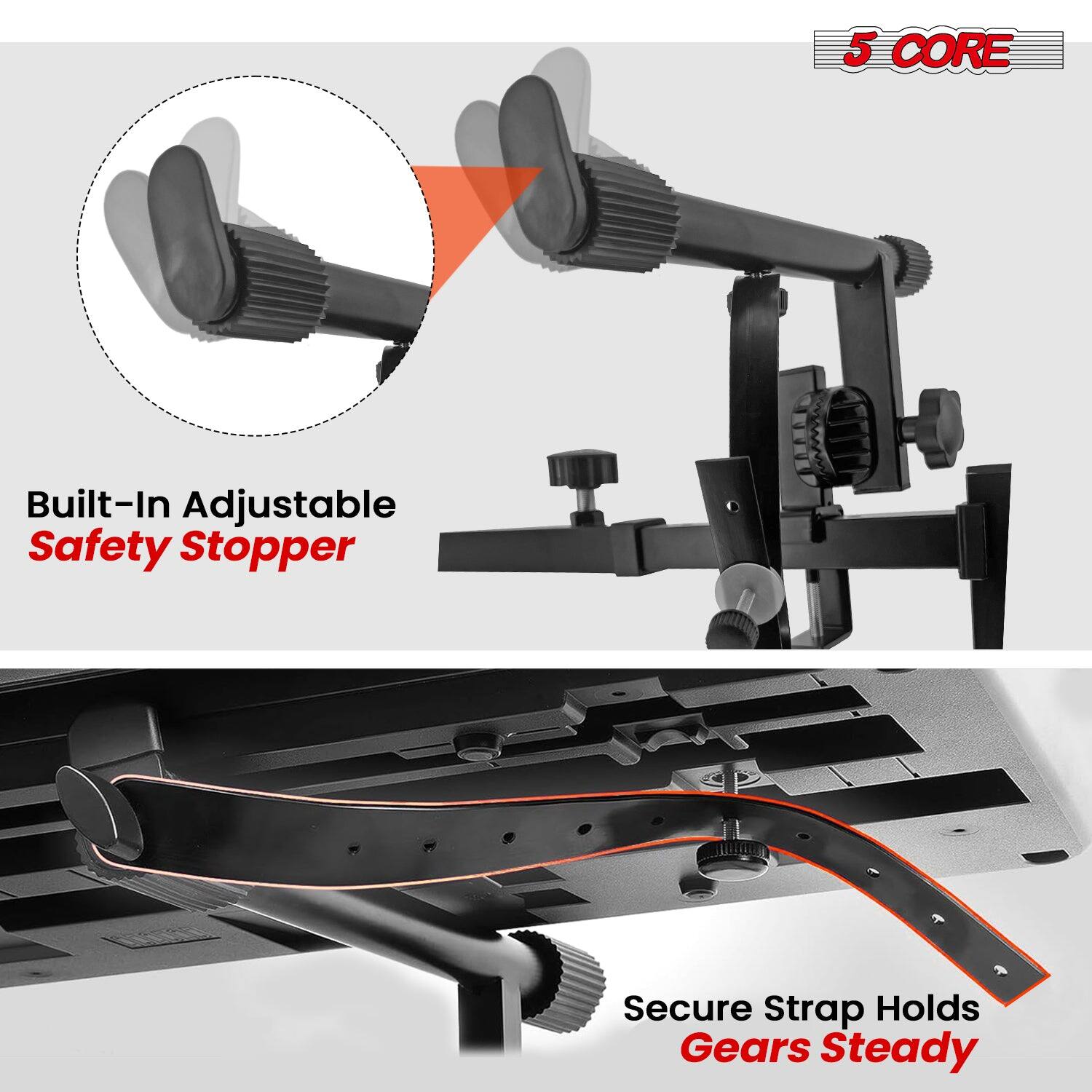 5 CORE

Built-In Adjustable Safety Stopper

Secure Strap Holds Gears Steady