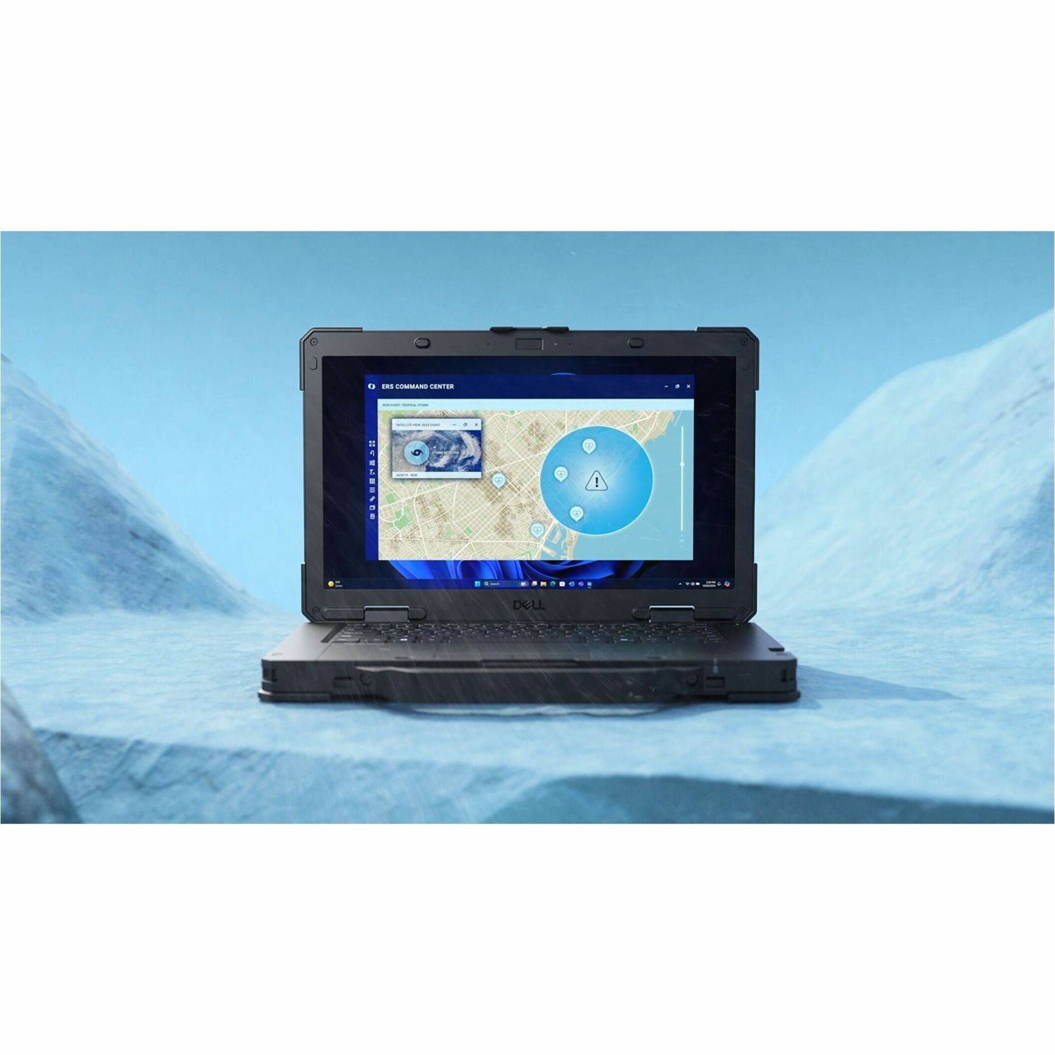 Dell laptop computer with a map on the screen.