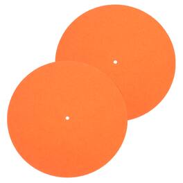 Unique Bargains - 2pcs Record Player Mat, 12 Inch Turntable Mat 3mm Felt Pad for Vinyl Record - Orange