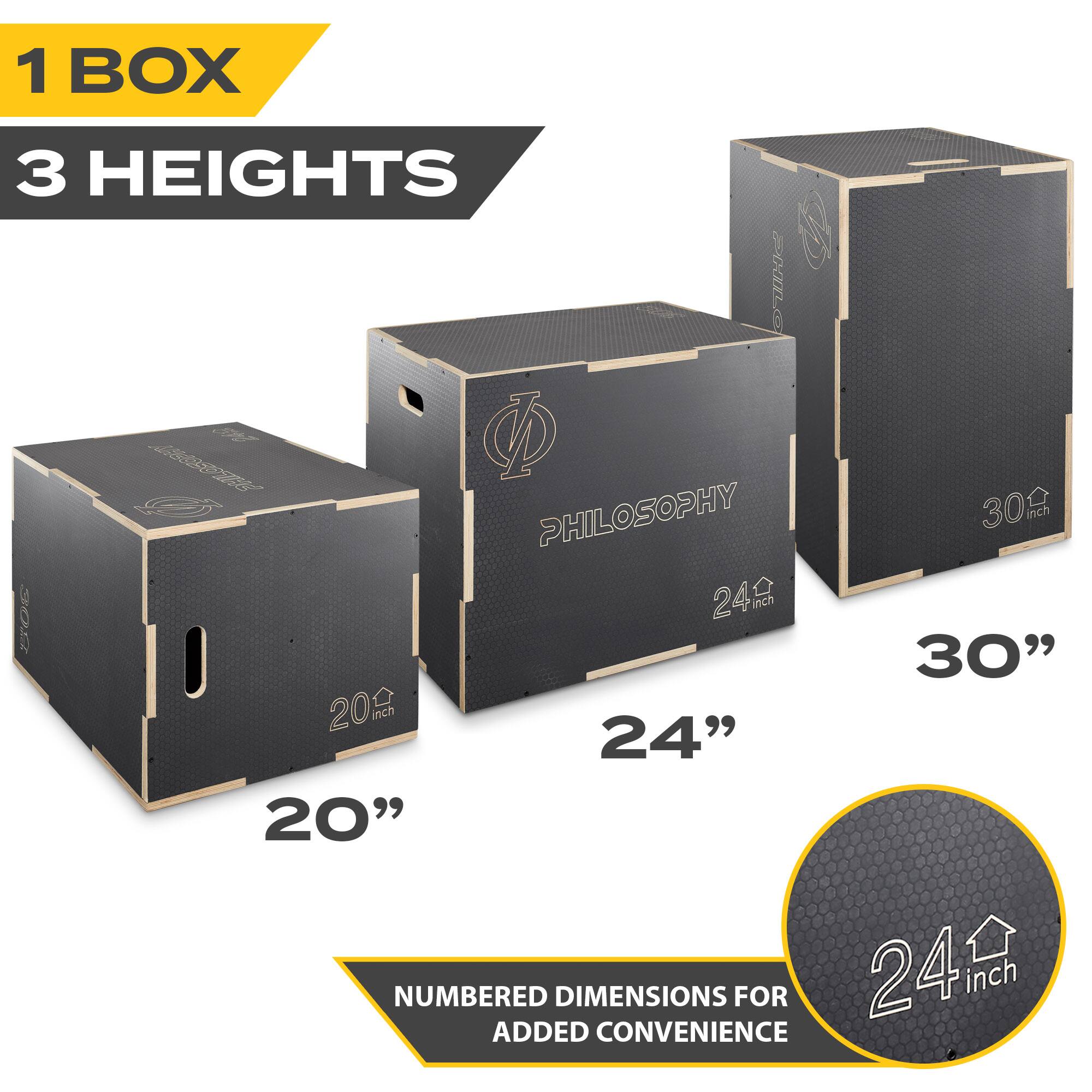 1 BOX  
3 HEIGHTS  
PHILOSOPHY  
20"  
24"  
30"  
NUMBERED DIMENSIONS FOR ADDED CONVENIENCE