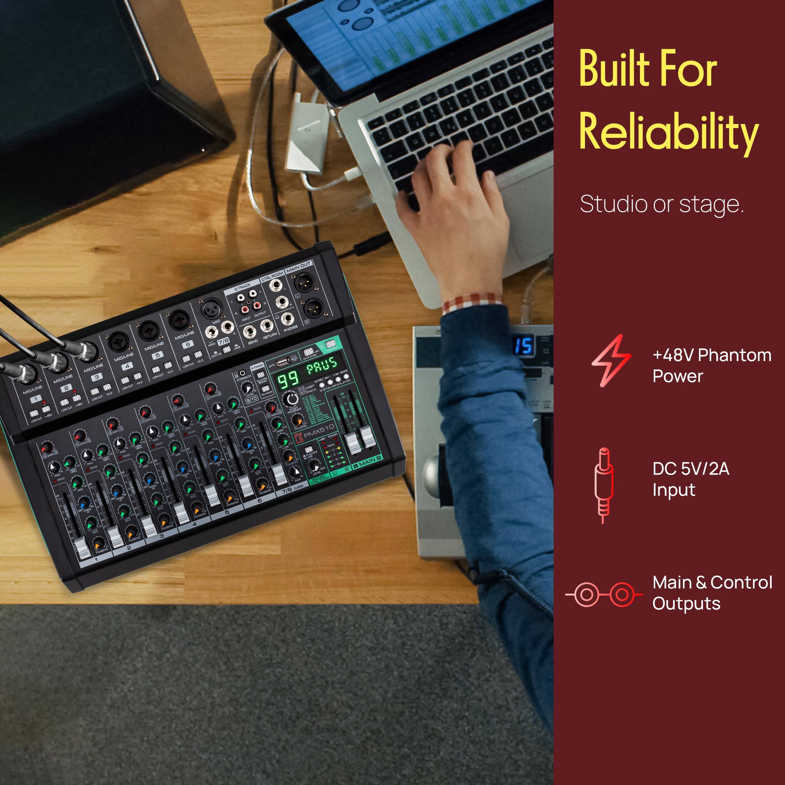 Built For Reliability  
Studio or stage.  

+48V Phantom Power  
DC 5V/2A Input  
Main & Control Outputs