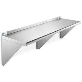 GRIDMANN - 60 x 18-in NSF Stainless Steel Wall-Mount Shelf - Silver