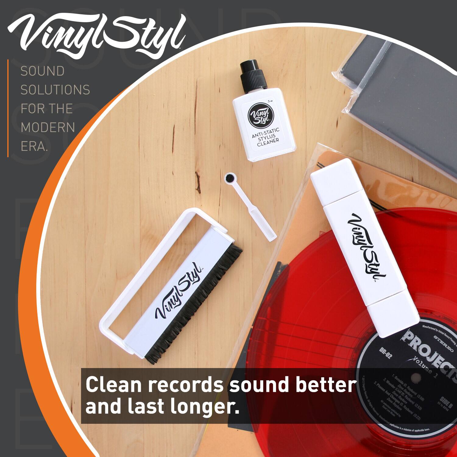 Vinyl Styl  
SOUND SOLUTIONS FOR THE MODERN ERA.

Vinyl Styl ANTI-STATIC STYLUS CLEANER

Clean records sound better and last longer.