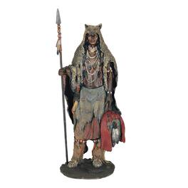 FC Design - 14"H Native American Warrior with Spear Figurine Statue Desk Tabletop Home Decor Gift - Multi-Color
