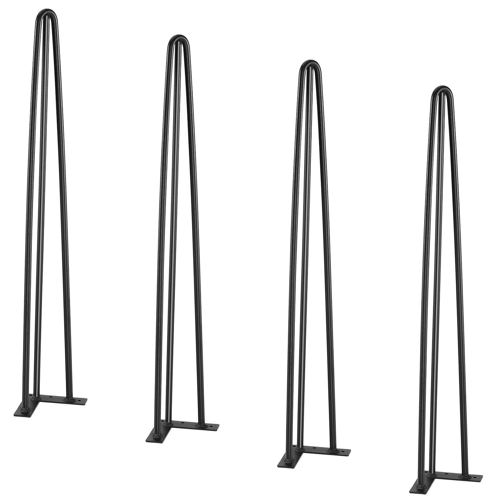 Alt View 5. VEVOR - Hairpin Table Legs 28", Set of 4 Desk Legs 900lbs Load Capacity, Hairpin Desk Legs 3 Rods - Black.
