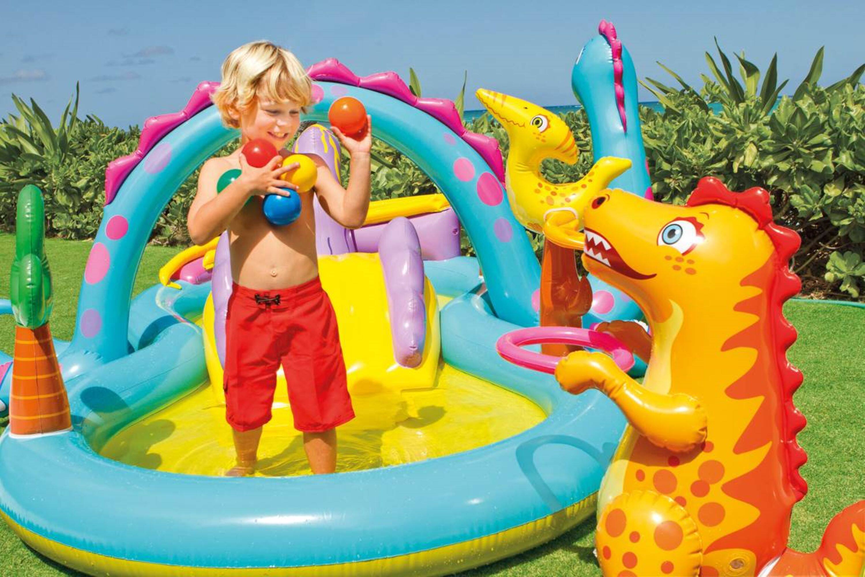 Alt View 13. Intex - 11ft x 7.5ft x 44in Dinoland Kids’ Inflatable Pool - Multi.
