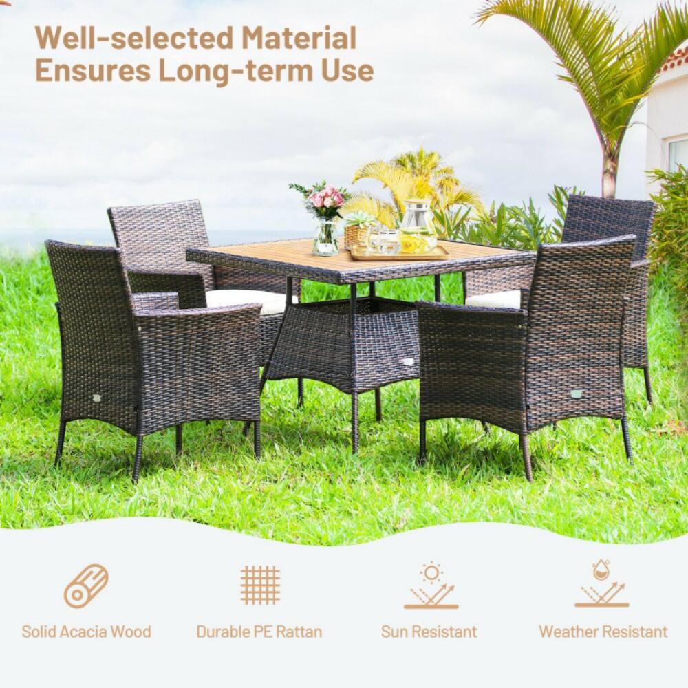 Well-selected Material Ensures Long-term Use

- Solid Acacia Wood
- Durable PE Rattan
- Sun Resistant
- Weather Resistant