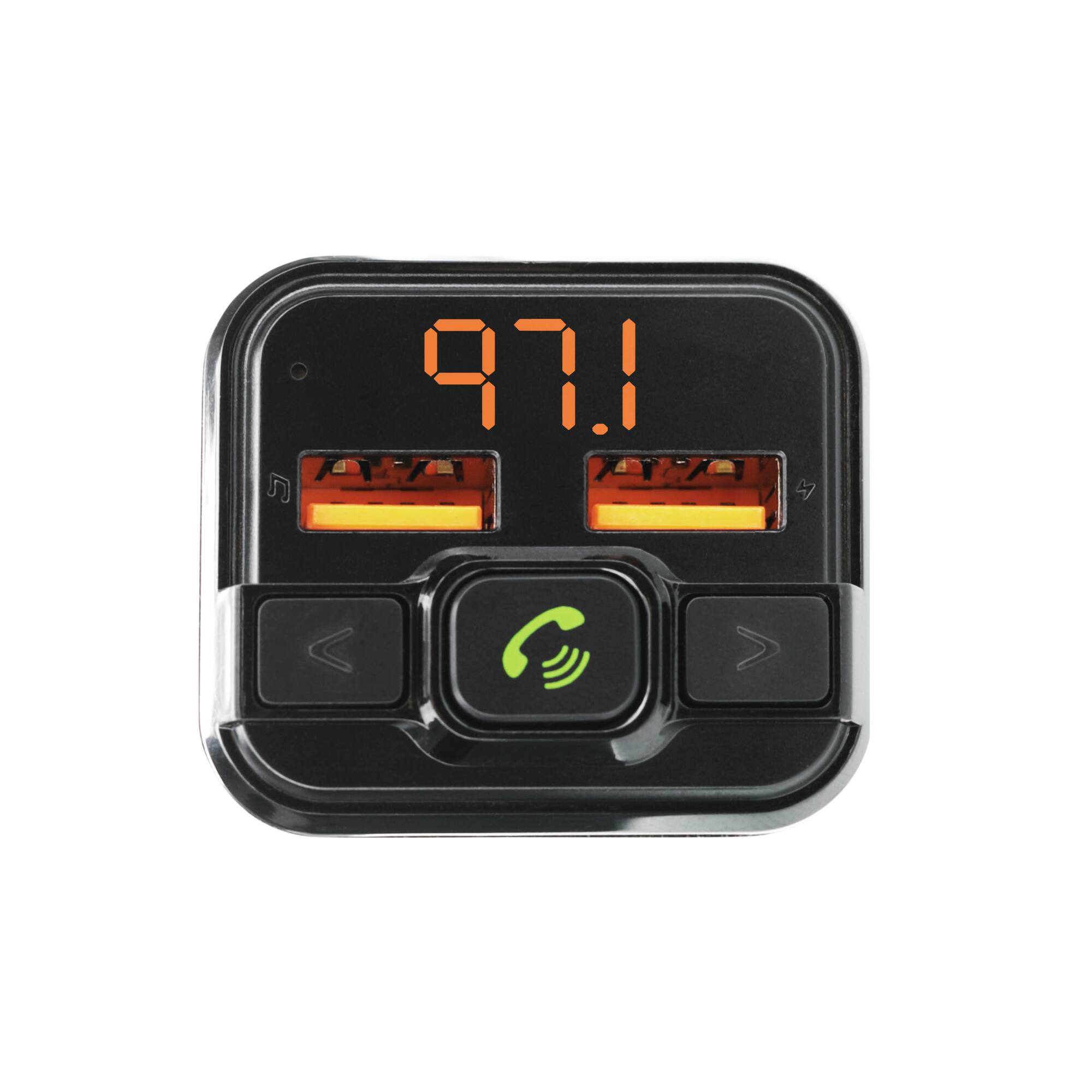 Back. Armor All - Armor All Bluetooth FM Transmitter and Car Charger with 2 USB Ports - Black.