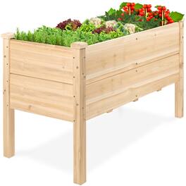 Best Choice Products - 48" x 24" x 30" Raised Garden Bed, Extra Deep 16" Depth, Elevated Wood Planter Stand - Natural