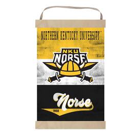Jardine - Northern Kentucky University Norse Reversible Retro Logo Banner Sign - Yellow