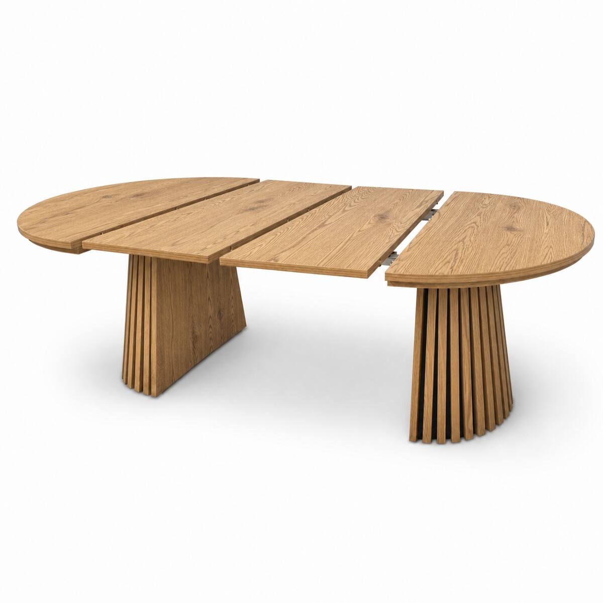 Alt View 9. Loheer - Loheer Extendable Oval Dining Table, Wood Grain MDF, Space-Saving Coffee and Dining Table - Beige and Natural.