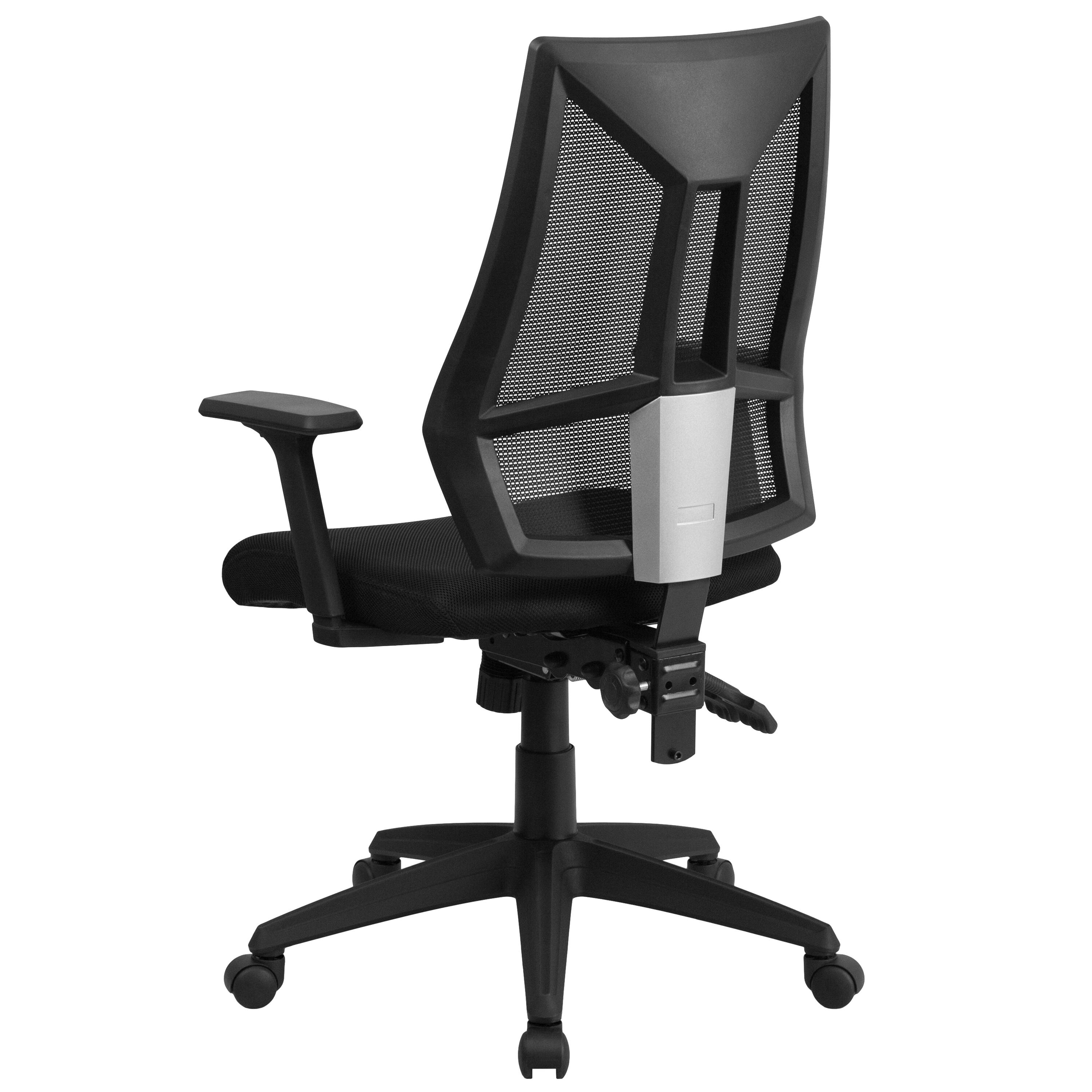 Alt View 5. Emma + Oliver - High Back Mesh Multifunction Swivel Ergonomic Task Office Chair with Adjustable Arms - Black.