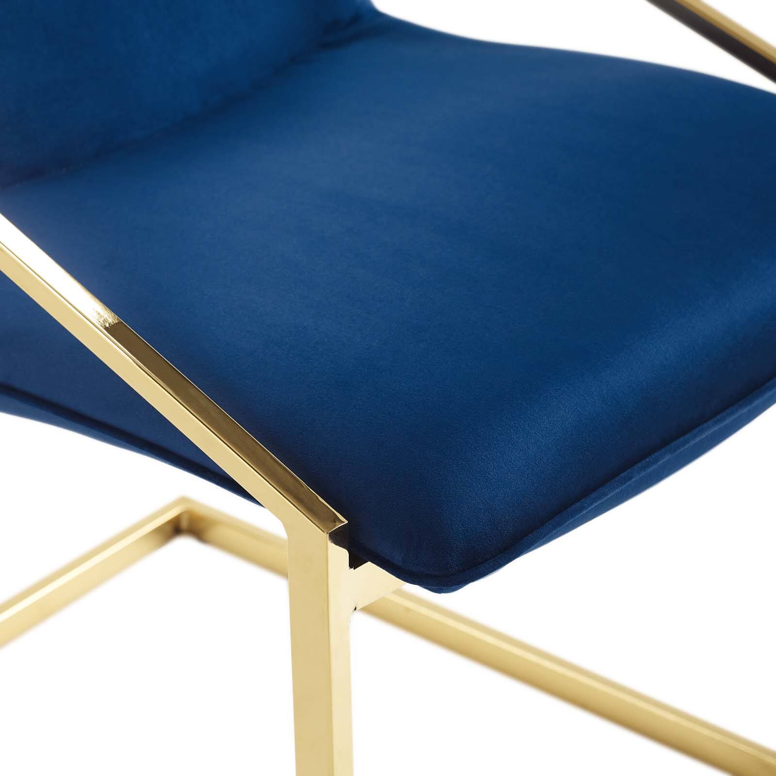 Alt View 5. Modway - Pitch Performance Velvet Dining Armchair by Modway - Gold Navy.
