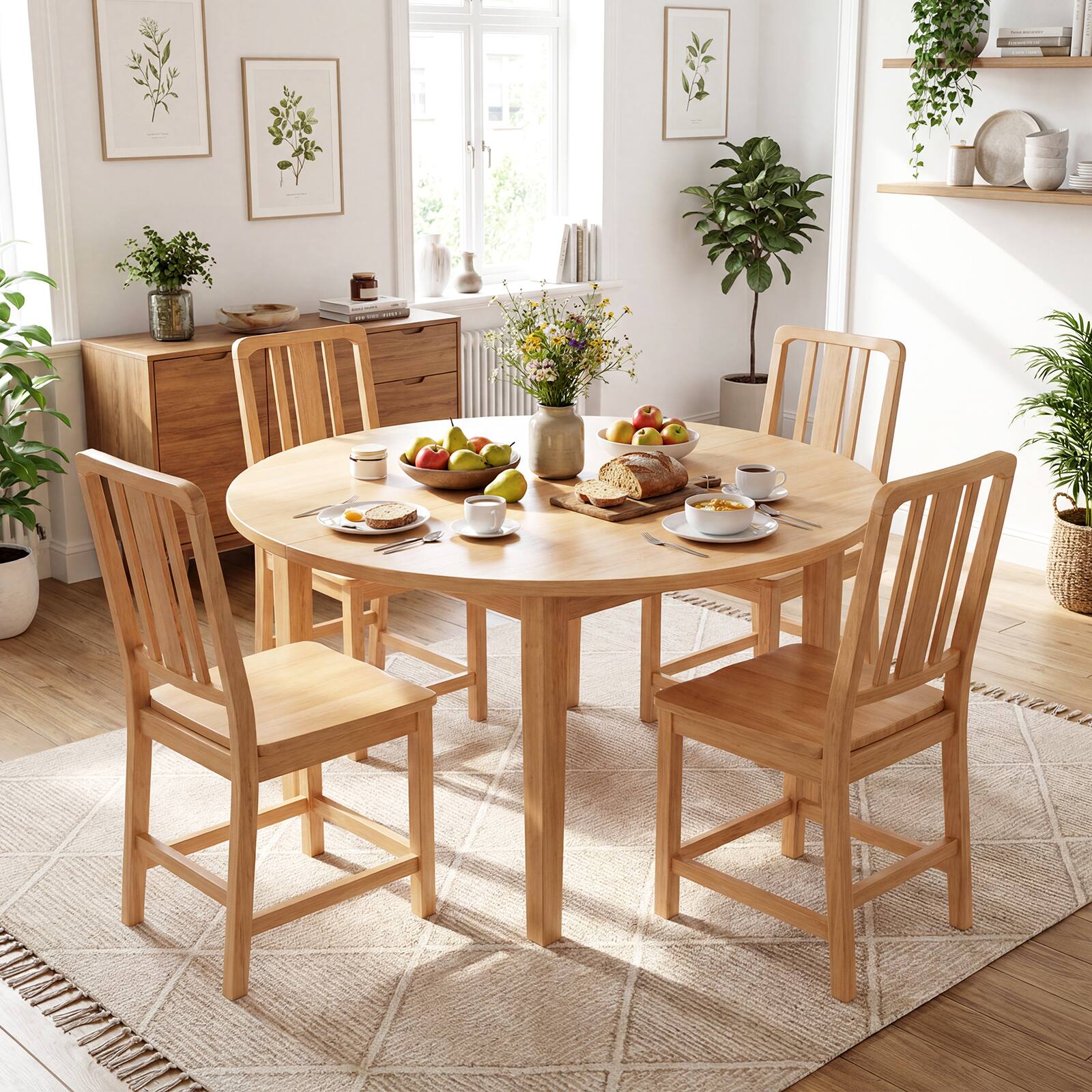 Alt View 3. Gymax - Gymax Dining Chairs Set of 4 Rubber Wood Dining Room Chairs w/ Hollowed Backrest - Yellow.