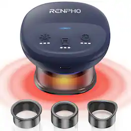 Renpho - 4-in-1 Smart Cupping Massager Kit, 850nm Infrared Heating Electric Cupping Set with 3 Cups, 70 min Runtime - Blue
