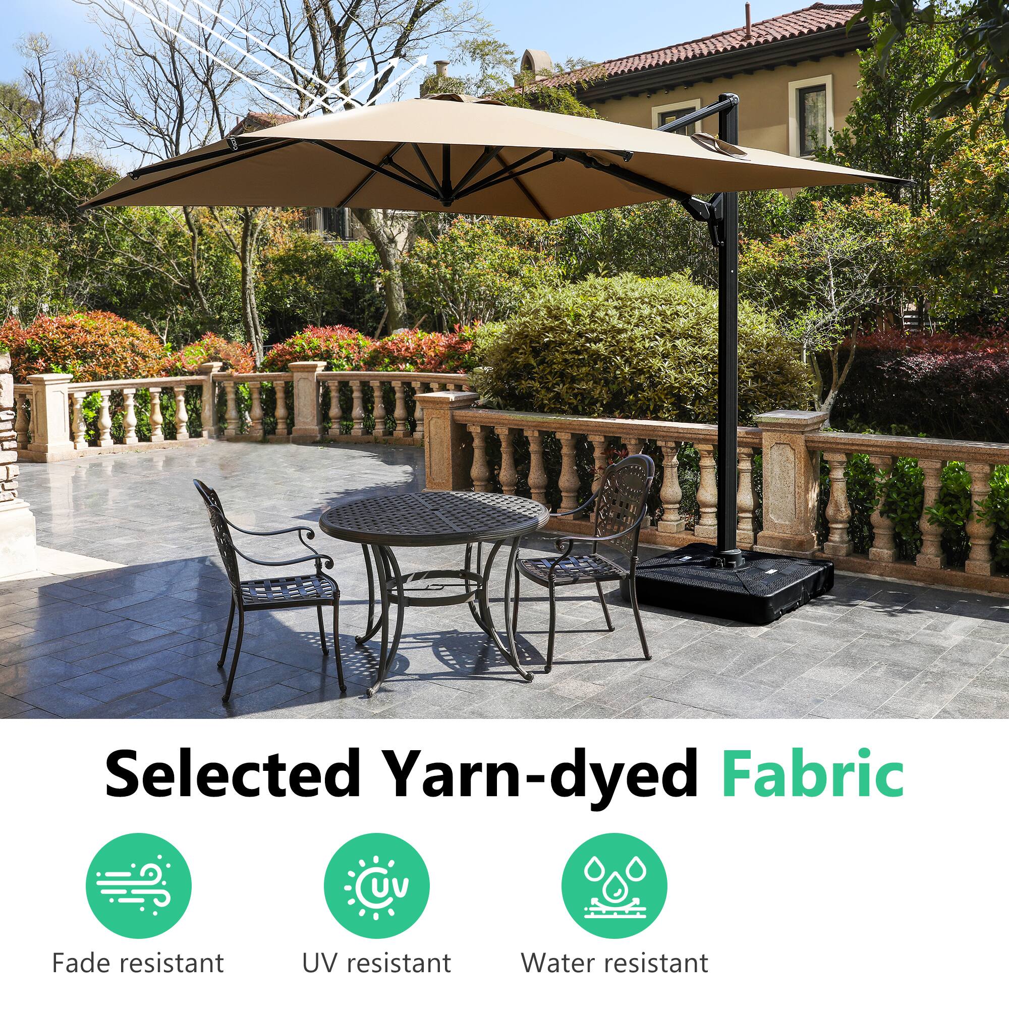 Selected Yarn-dyed Fabric  
- UV Fade resistant  
- UV resistant  
- Water resistant