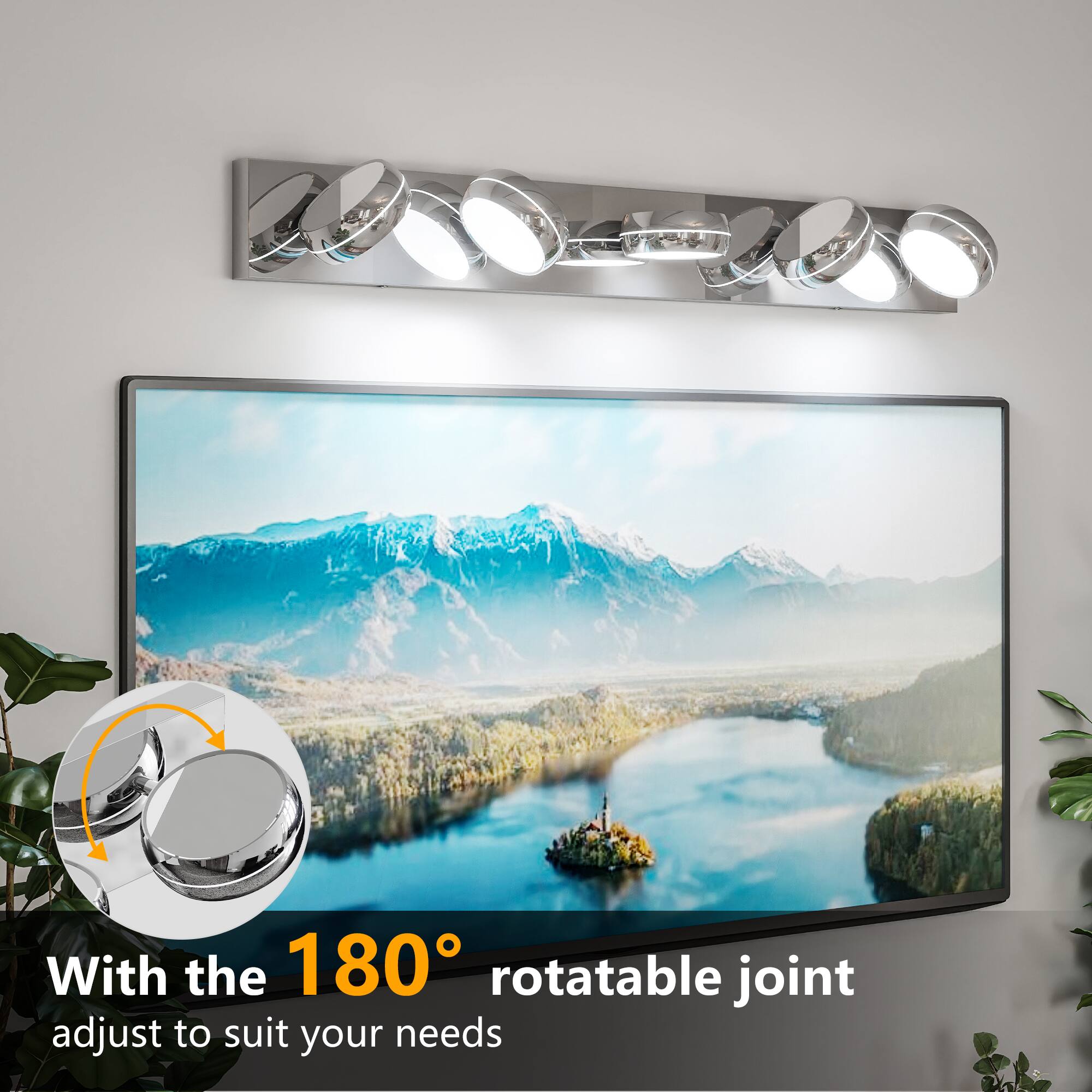 With the 180° rotatable joint adjust to suit your needs