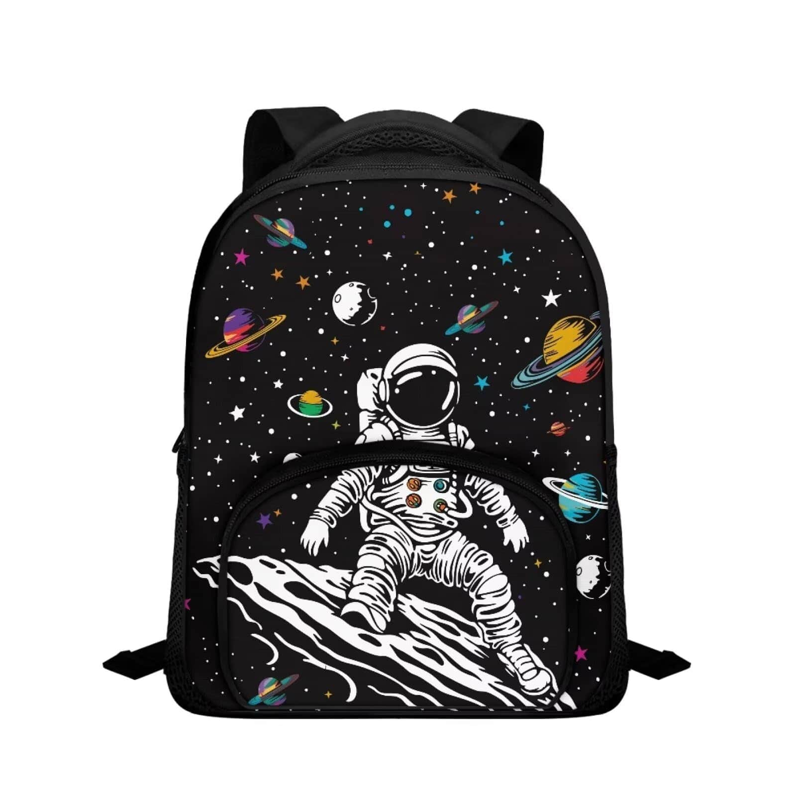 Cozy Serene - School Bus Print Backpack Small With Adjustable Shoulder Straps Cute Casual Bookbag For Student - Astronaut