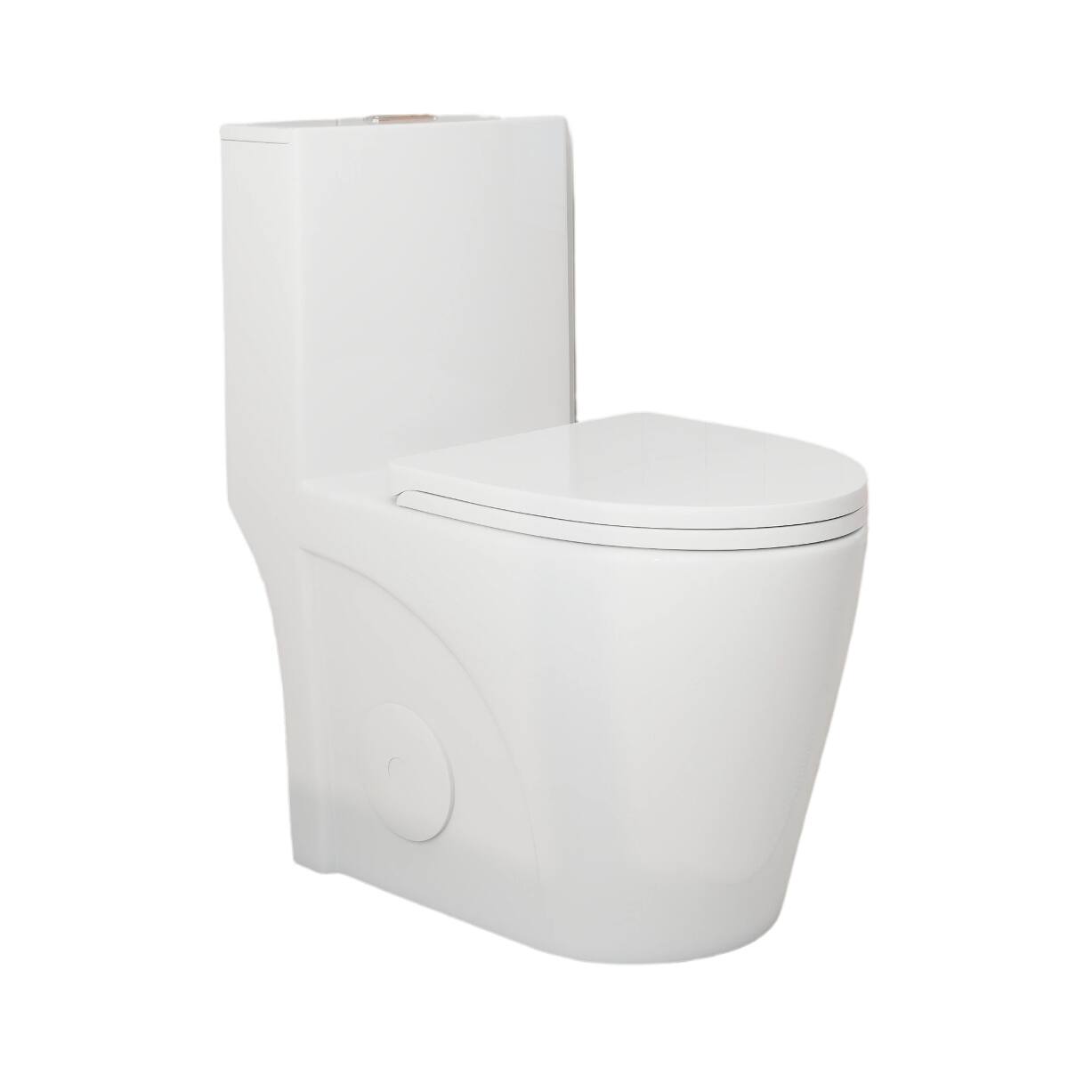 Alt View 8. Loheer - Loheer One Piece Dual Flush Toilet, Seventeen Inch ADA Comfort Height, Elongated Bowl - Gloss White.