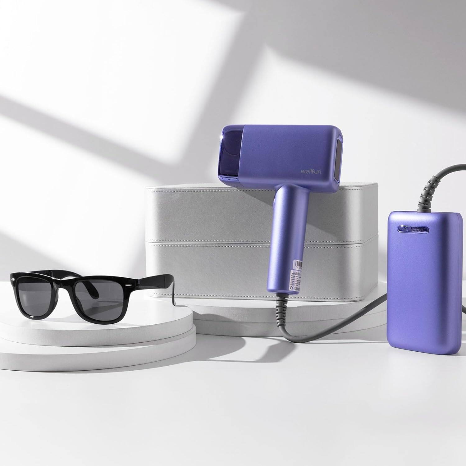 Alt View 3. MOOSOO - Ice Cooling lPL Laser Hair Removal For Women & Men, Nearly Painless & Long-Lasting, 2 Treatment Model & 5 Energy Level - Purple.