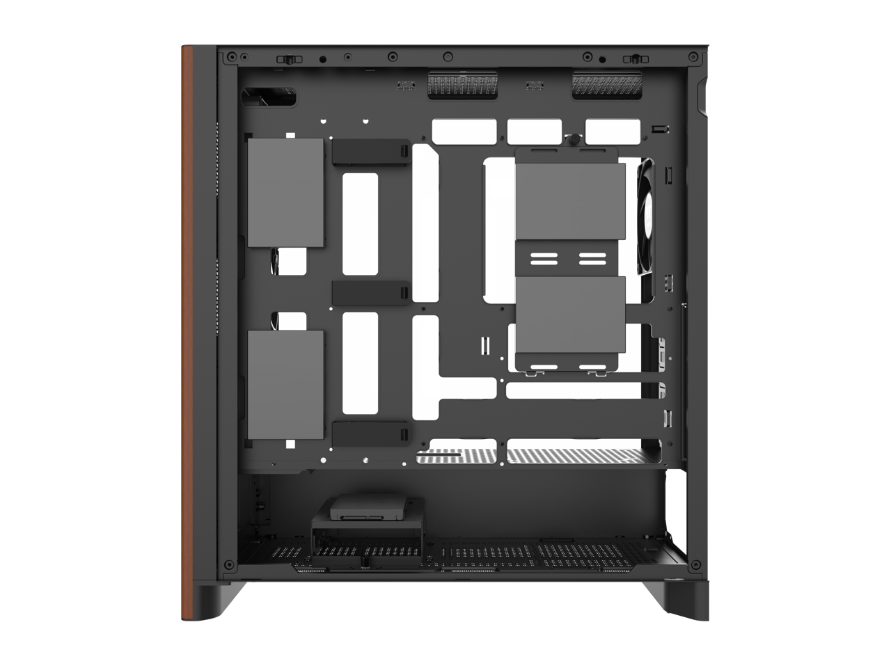 Thermaltake - S370 WS Mid Tower - Wood Trim, 4x120mm Fans, 360mm Rad, 410mm GPU - Wood Front Trim