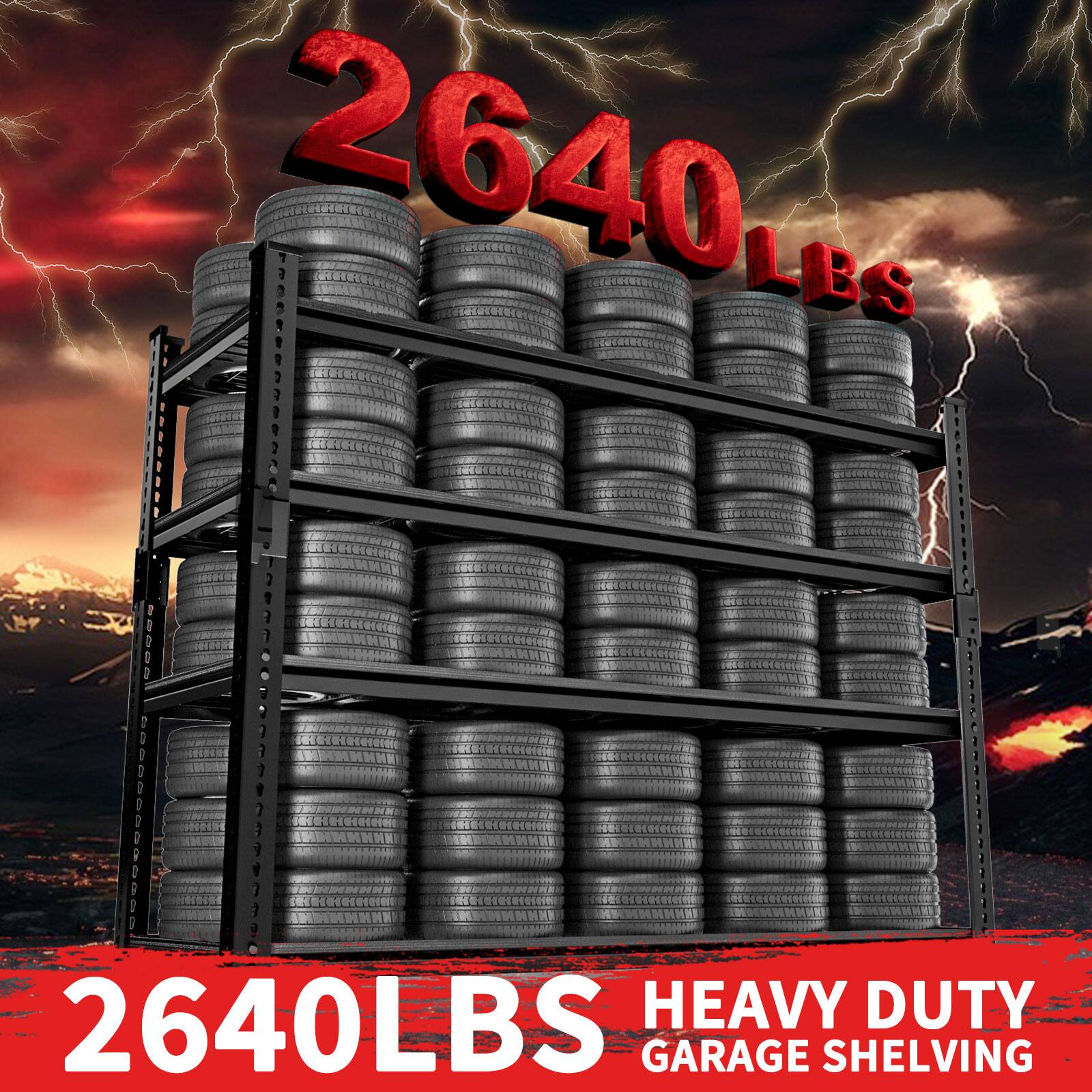 2640LBS - 2640LBS HEAVY DUTY GARAGE SHELVING
