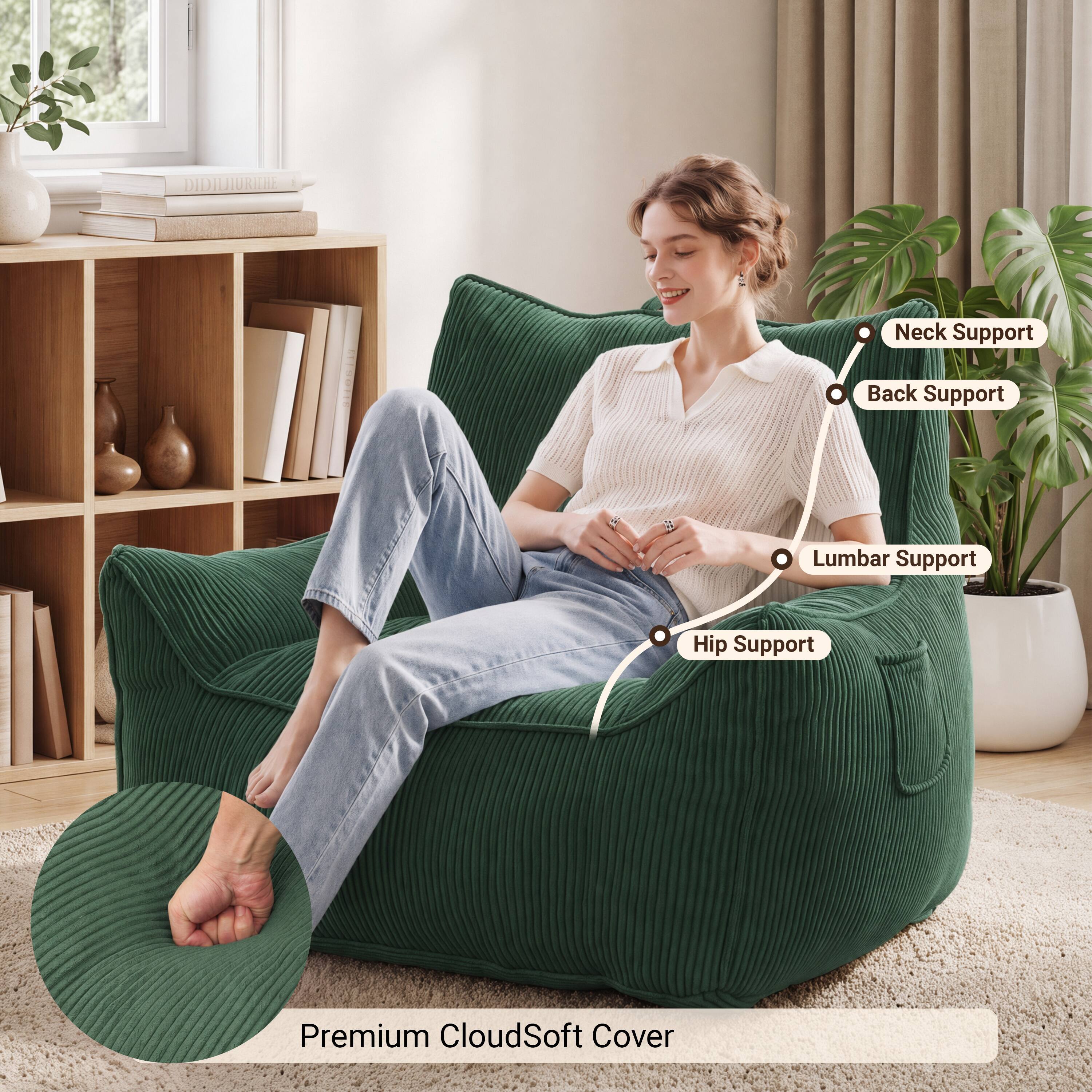 DIDILHORIE Neck Support Back Support Lumbar Support Hip Support Premium CloudSoft Cover