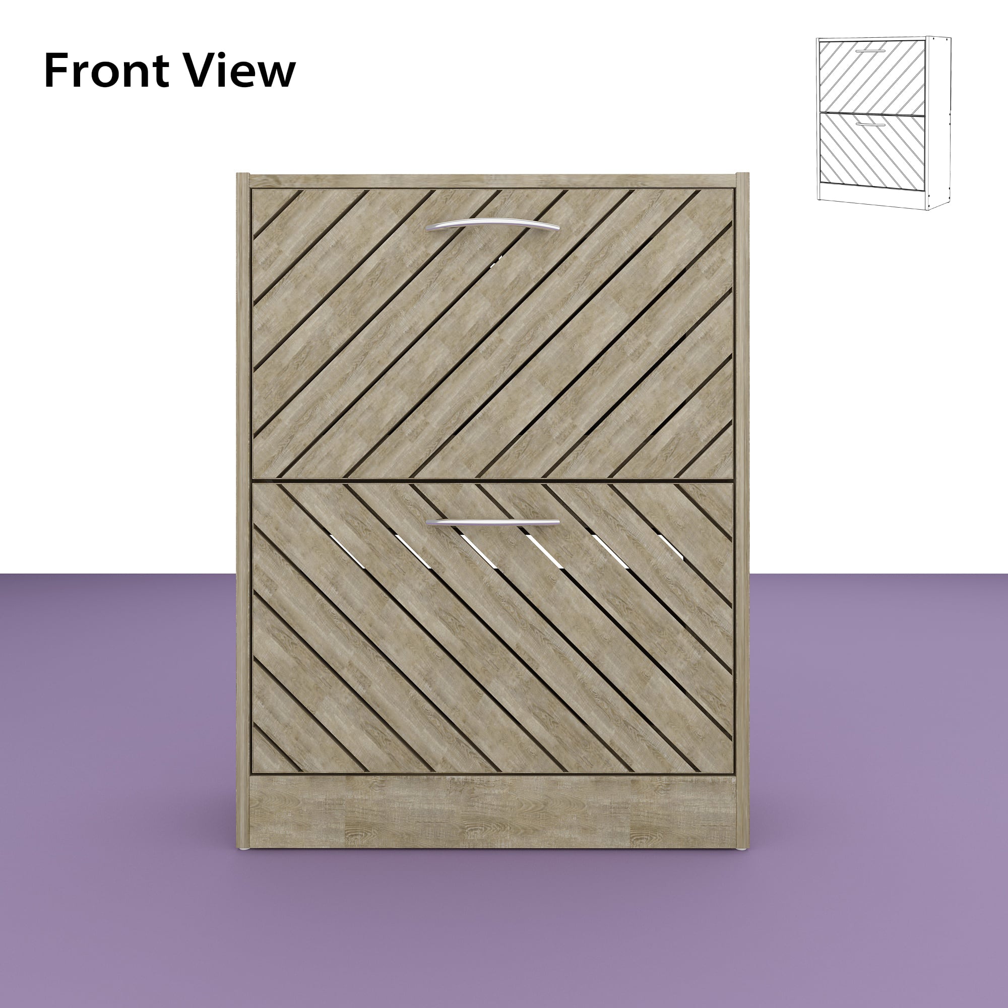 Famapy - Flip - Down Shoe Cabinet: Rustic Wood Style, Adjustable Storage - Wooden