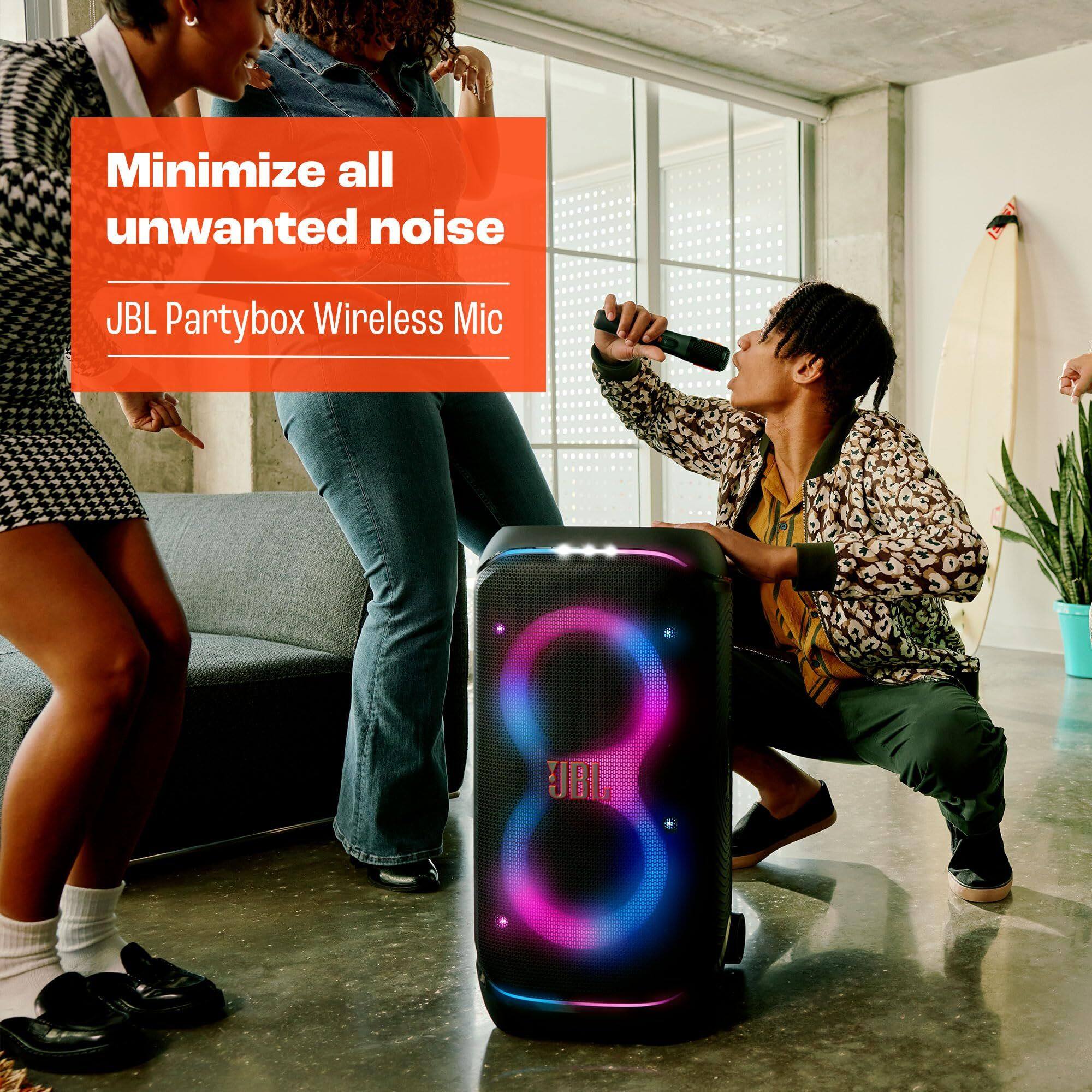 Minimize all unwanted noise  
JBL Partybox Wireless Mic