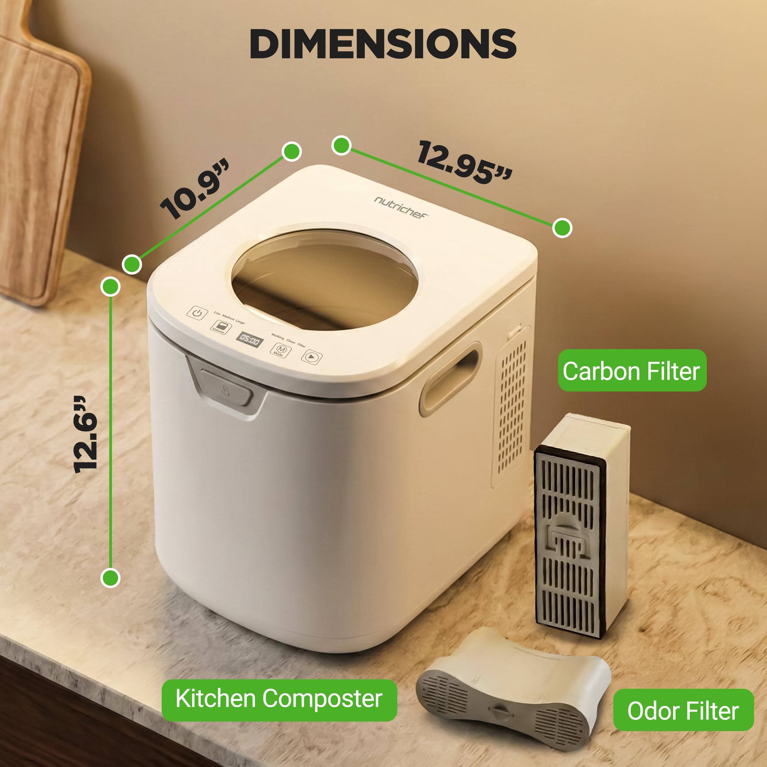 DIMENSIONS  
10.9" x 12.95" x 12.6"  
nutricher G  
Carbon Filter  
Kitchen Composter  
Odor Filter