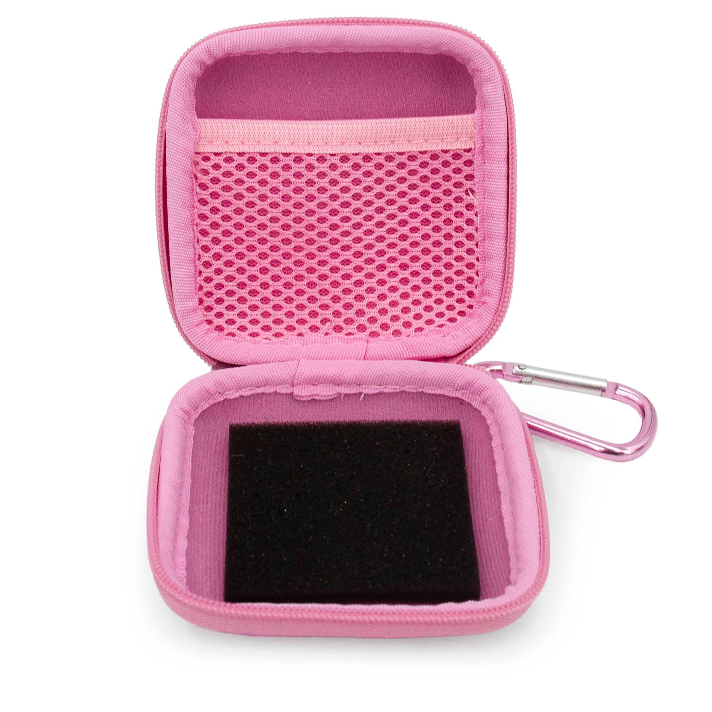 Left. CASEMATIX - Carry Case for Beats Powerbeats Fit Wireless Earbuds Charging Case - Pink EVA Storage Case Only - Pink.
