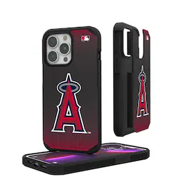 Keyscaper - MLB - Los Angeles Angels Linen Logo iPhone Rugged Case - 15 - Black