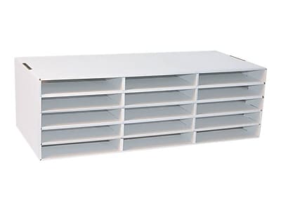 Pacon - Classroom Keepers Stackable Cardboard File Organizer, 12.88" x 29.25" x 9.38", (001310) - White