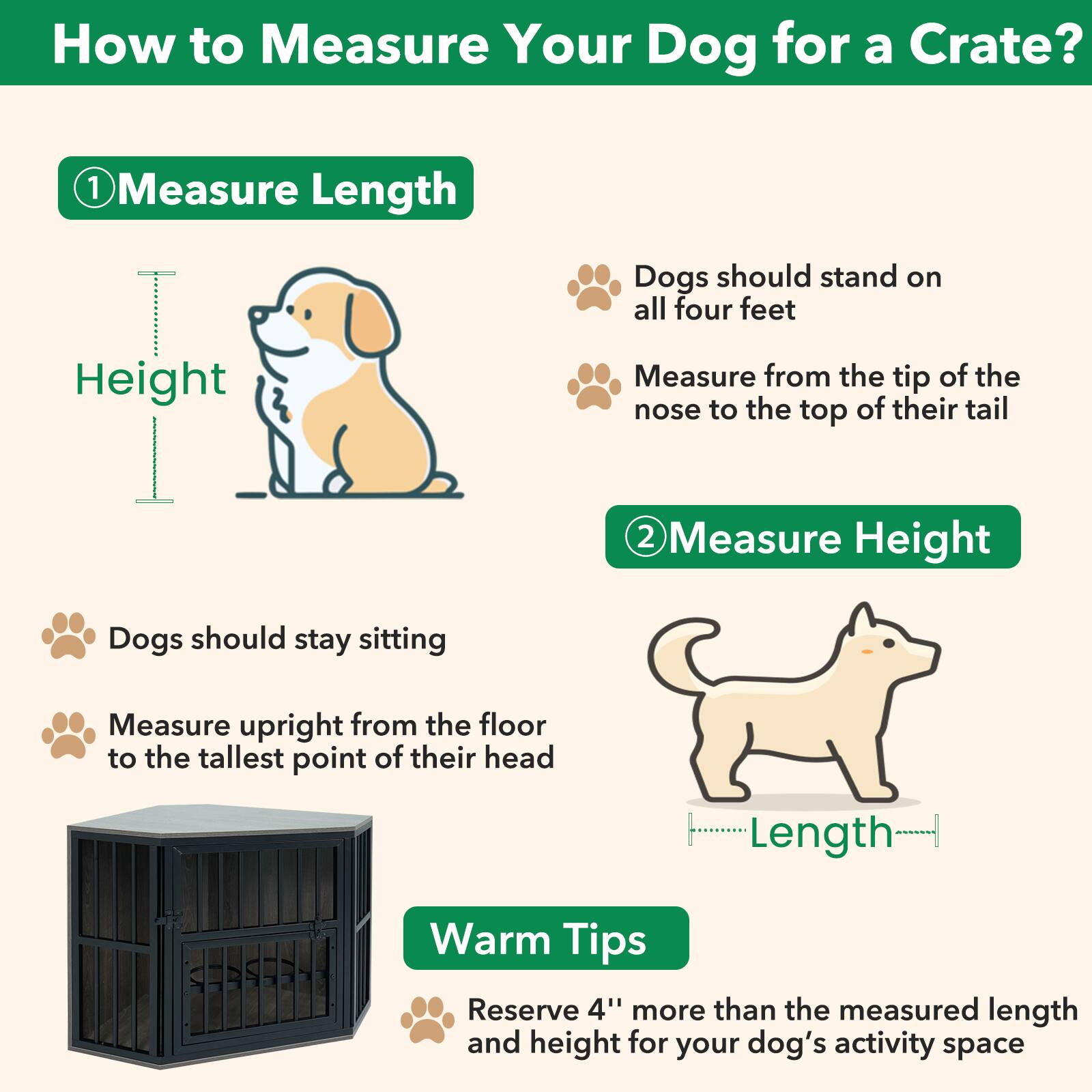Gymax Corner Dog Crate Furniture Wooden Dog Kennel End Table Heavy Duty ...