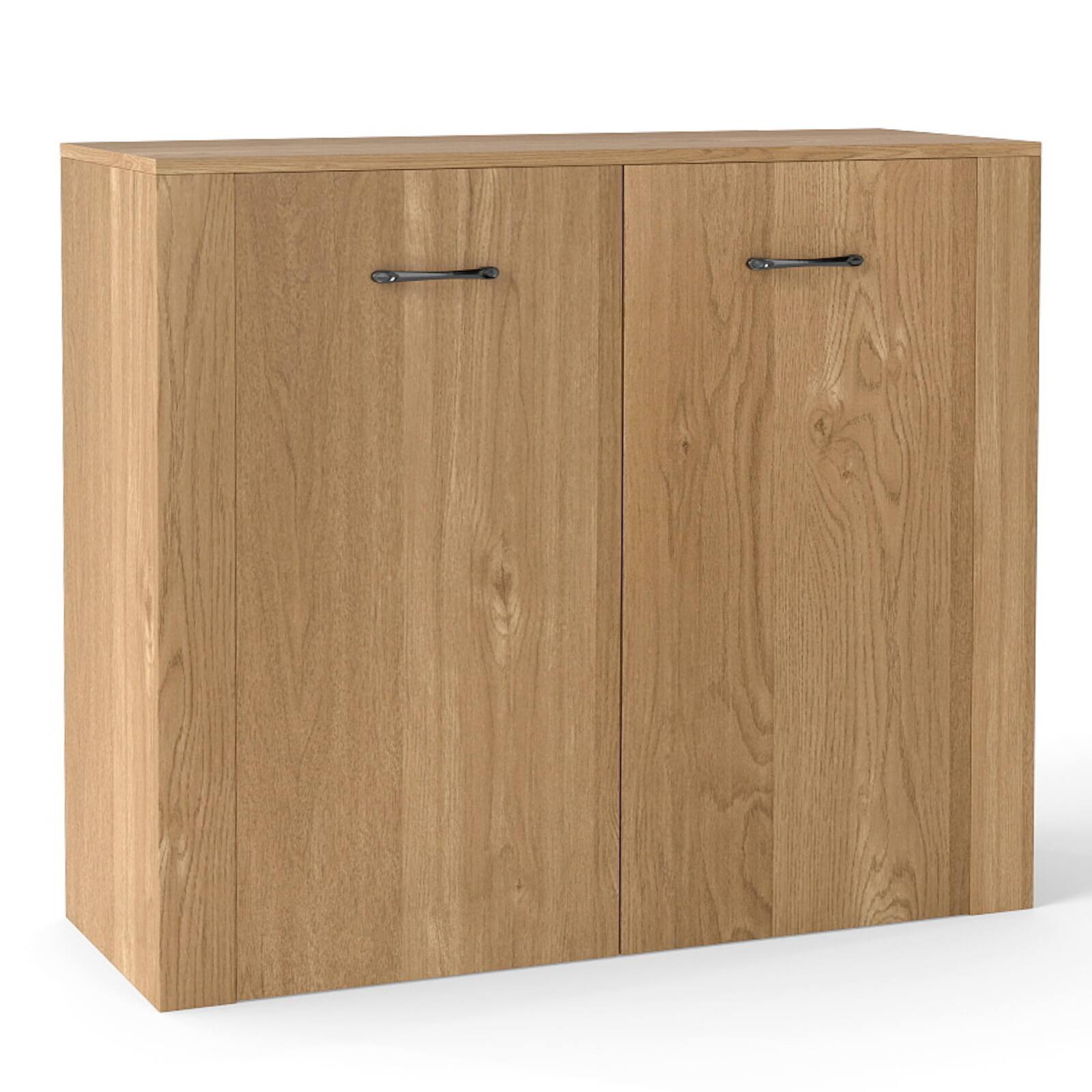 Alt View 8. Gymax - Gymax Floor Storage Cabinet Buffet Sideboard w/ Double Doors Wooden Coffee Bar Station Natural - Yellow.