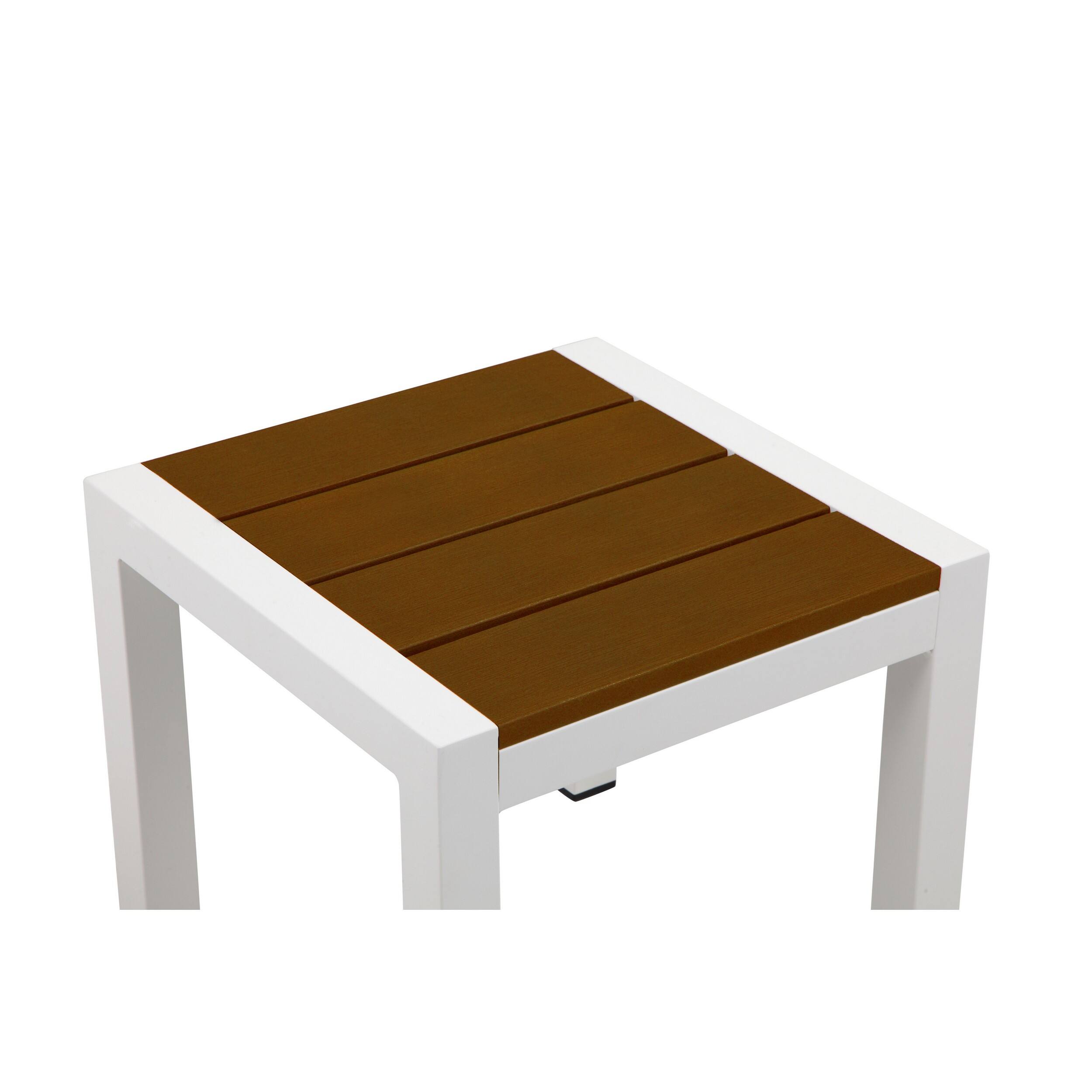 Manhattan Lane Josh 18 Inch Side End Table, Polyresin Planks, Aluminum ...
