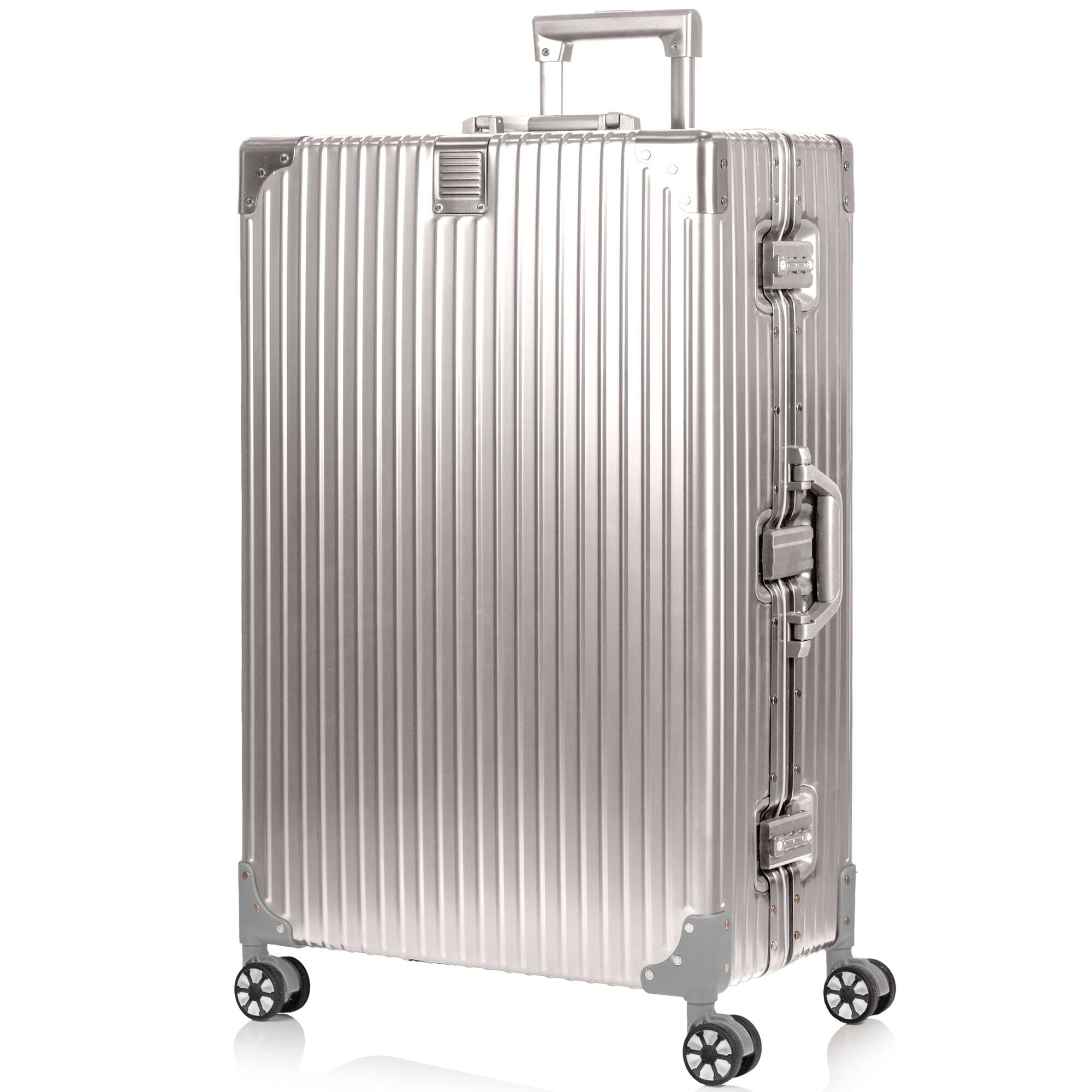 Angle. Champs - Elite Aluminum 2-Piece Luggage Set - Silver.