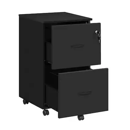 Front. Songmics Home - 2-Drawer File Cabinet, Locking,Small Rolling File Cabinet, Printer Stand,A4,Letter-Size Hanging Files,Assembly Required - Ink Black.