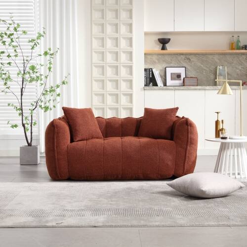 Alt View 5. GOODSILO - Premium Two-Person Square Recliner Sofa with High Resilience Foam Core for Ultimate Comfort and Relaxation - Red+Brown.