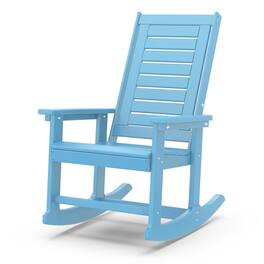 FODINGHILL - Oversized HDPE Rocking Chairs, High Back Porch Rockers for Patio Backyard - Arctic
