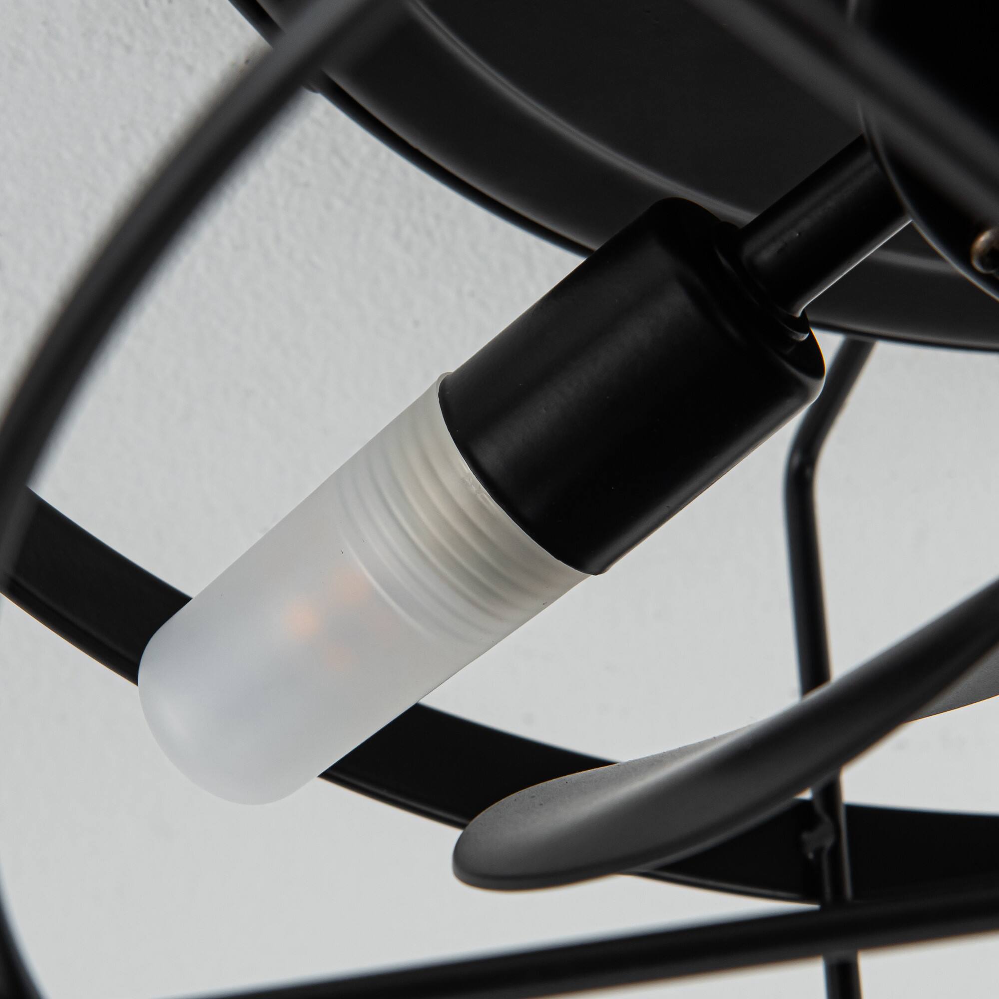 Alt View 5. Parrot Uncle - 13" Farmhouse Flush Mount Ceiling Fan with LED Light and Remote - Matte Black.