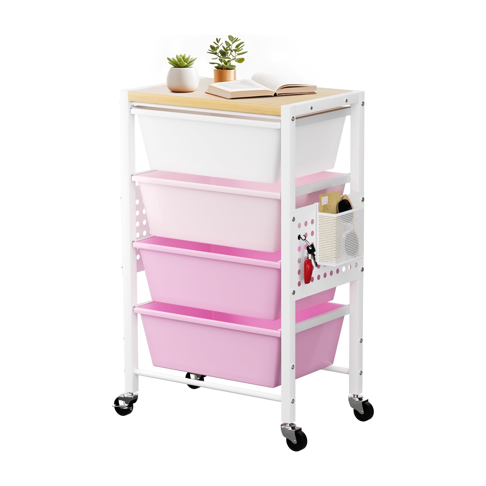 Bright Pink 4-Drawer
