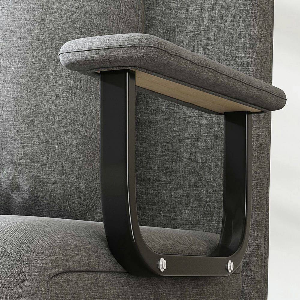 Alt View 7. Kadyn - 5-in-1 Convertible Sleeper Chair, Multi-Position Adjustable Backrest with Pillow, Space-Saving Design, Grey - Gray.