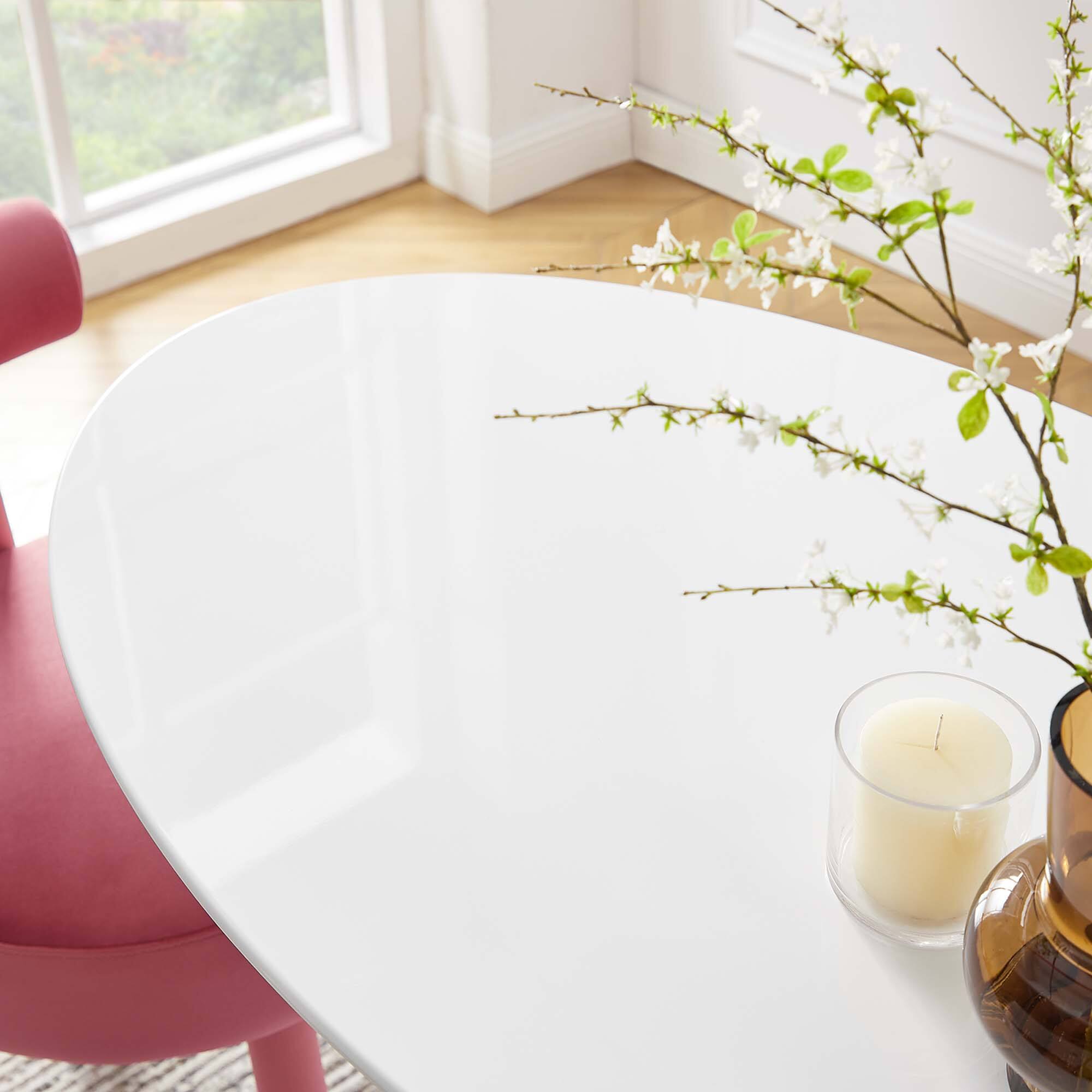 Alt View 1. Modway - Lippa Oval Wood Dining Table - White.